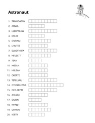 Astronaut word scramble puzzle