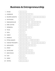 Business & Entrepreneurship word scramble puzzle