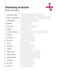 Chemistry in Action word scramble puzzle