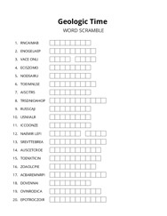 Geologic Time word scramble puzzle