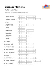 Outdoor Playtime word scramble puzzle