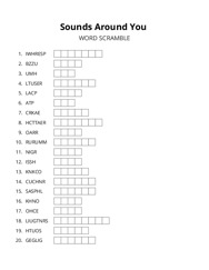 Sounds Around You word scramble puzzle