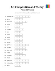 Art Composition and Theory word scramble puzzle