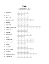 DNA word scramble puzzle