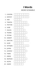 I Words word scramble puzzle