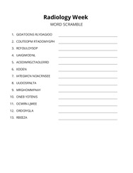 Radiology Week word scramble puzzle