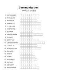 Communication word scramble puzzle
