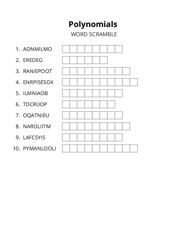 Polynomials word scramble puzzle