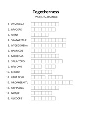 Togetherness word scramble puzzle