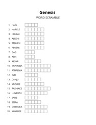 Genesis word scramble puzzle