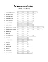 Telecommunicator word scramble puzzle