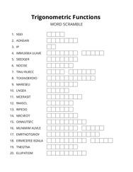 Trigonometric Functions word scramble puzzle