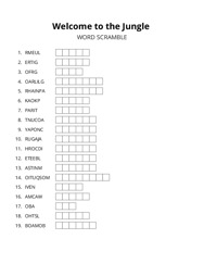 Welcome to the Jungle word scramble puzzle