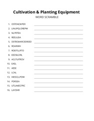 Cultivation & Planting Equipment word scramble puzzle