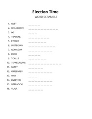 Election Time word scramble puzzle