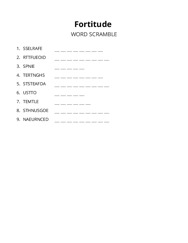 Fortitude word scramble puzzle