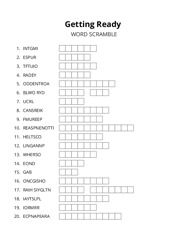 Getting Ready word scramble puzzle