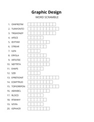 Graphic Design word scramble puzzle