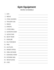Gym Equipment word scramble puzzle