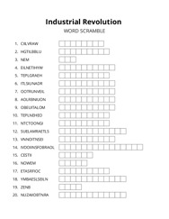 Industrial Revolution word scramble puzzle