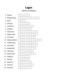 Logos word scramble puzzle