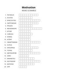 Motivation word scramble puzzle