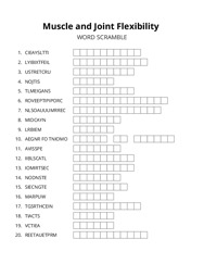 Muscle and Joint Flexibility word scramble puzzle