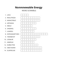 Nonrenewable Energy word scramble puzzle