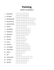 Painting word scramble puzzle