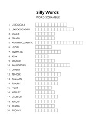 Silly Words word scramble puzzle