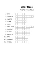 Solar Flare word scramble puzzle