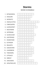 Storms word scramble puzzle