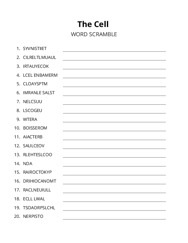 The Cell word scramble puzzle