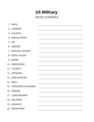 US Military word scramble puzzle