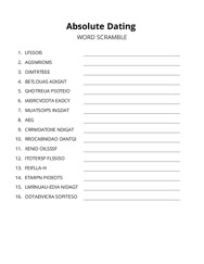 Absolute Dating word scramble puzzle