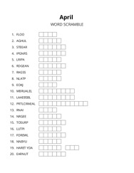 April word scramble puzzle