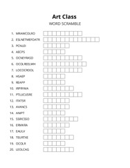 Art Class word scramble puzzle