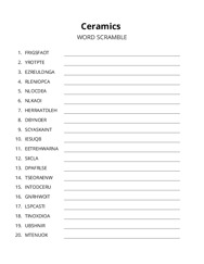 Ceramics word scramble puzzle