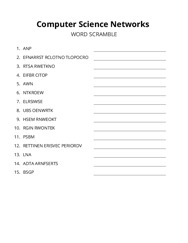 Computer Science Networks word scramble puzzle