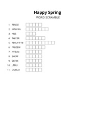 Happy Spring word scramble puzzle