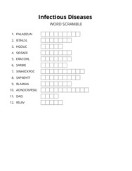 Infectious Diseases word scramble puzzle