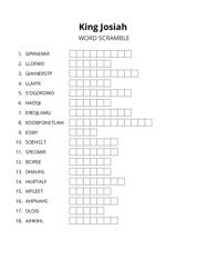 King Josiah word scramble puzzle