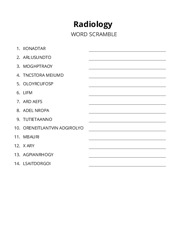 Radiology word scramble puzzle