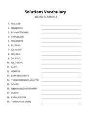 Solutions Vocabulary word scramble puzzle