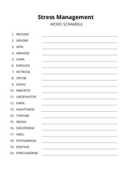 Stress Management word scramble puzzle
