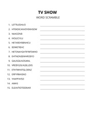 TV SHOW word scramble puzzle