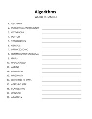 Algorithms word scramble puzzle