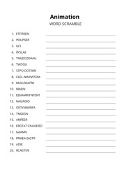 Animation word scramble puzzle