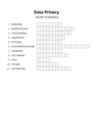 Data Privacy word scramble puzzle