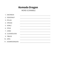 Komodo Dragon word scramble puzzle